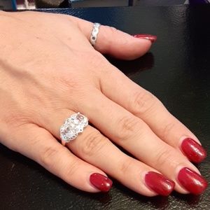 3ctw Lab Created White Sapphire Platinum/925